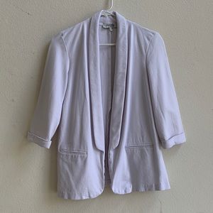 Open Front White Large Charlotte Russe 3/4 Sleeve Tailored Blazer
